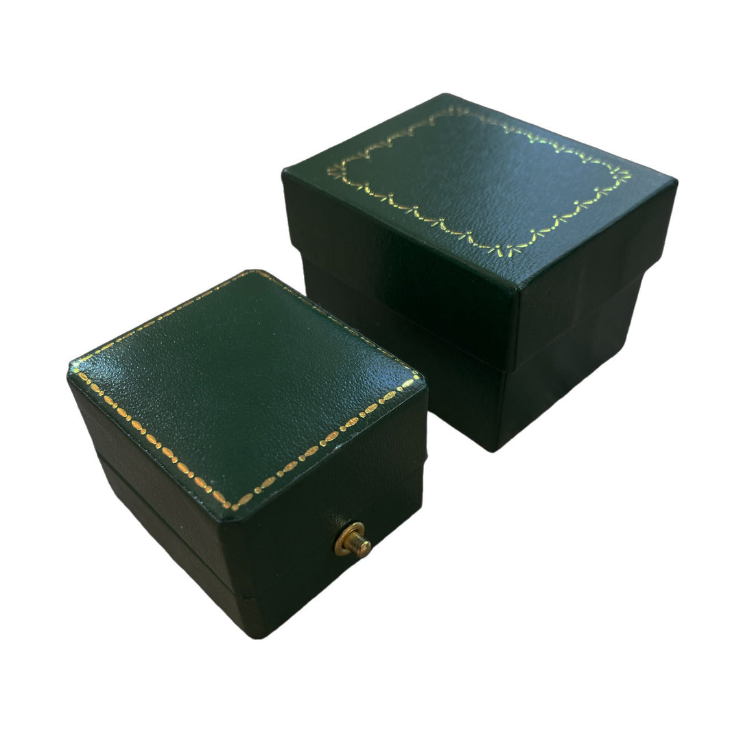 Antique Style Rectangle Ring Box Green - BOX FOR BRITAIN
