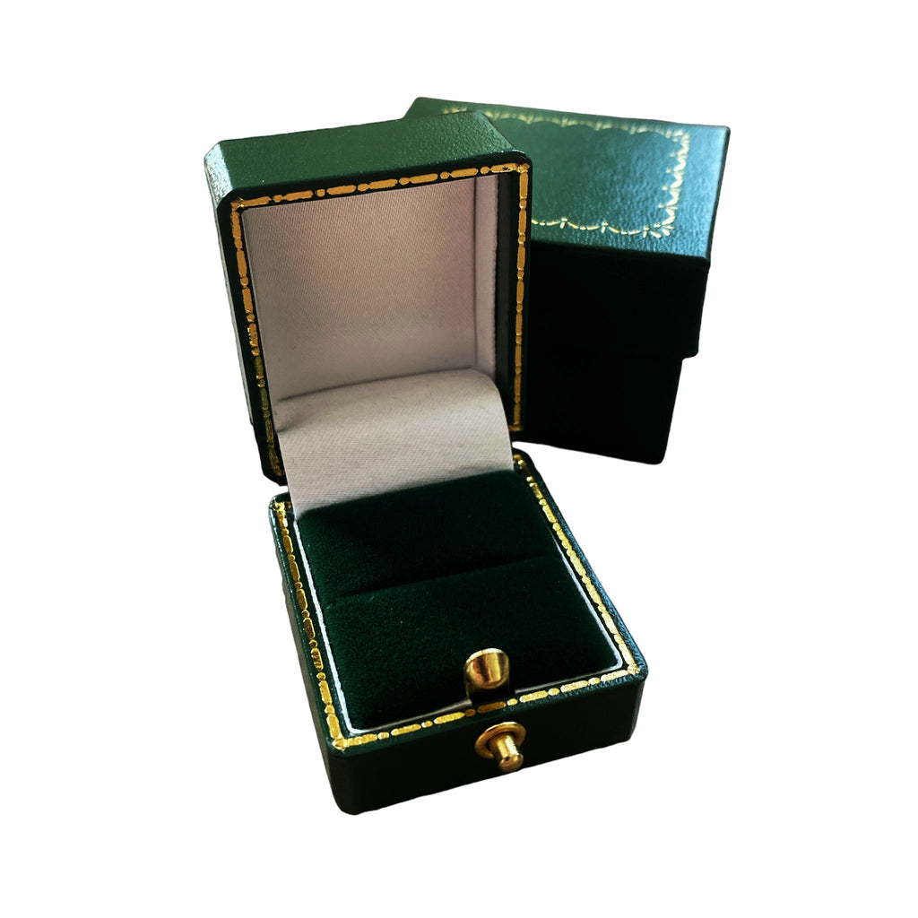 Antique Style Rectangle Ring Box Green
