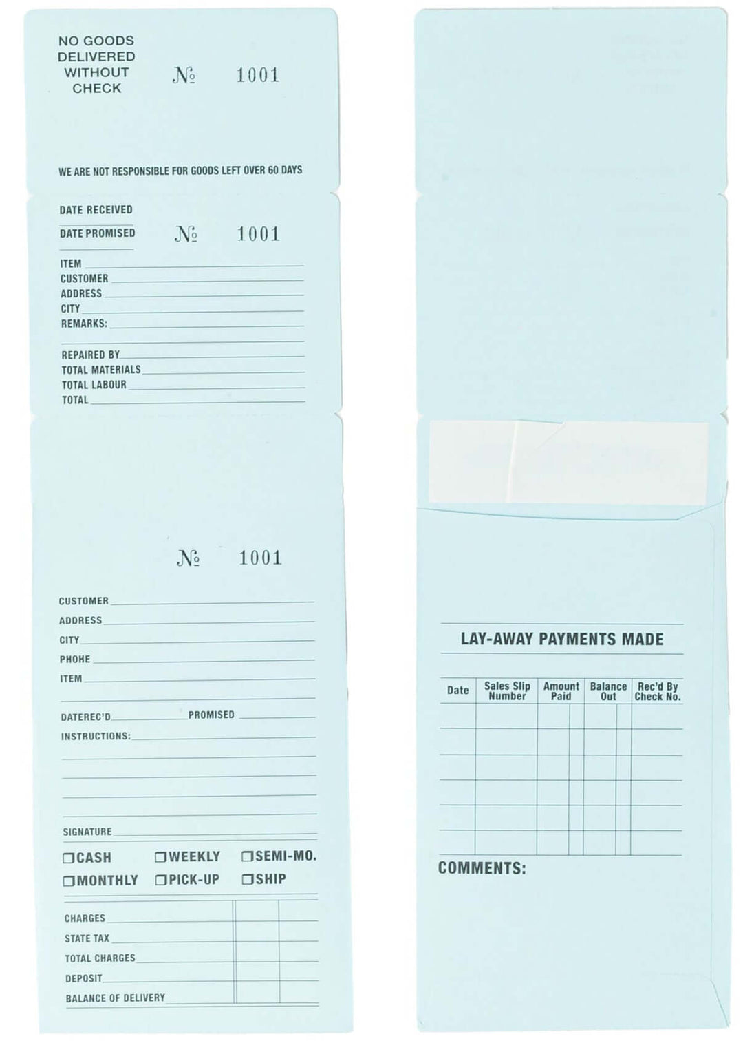 Workpiece Envelope Three Part Numbered Job Envelopes for Watch and Jewellery Repair – BOX ...