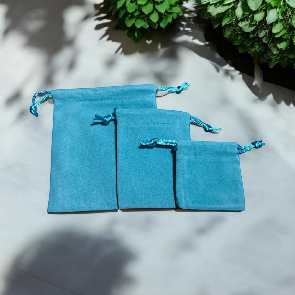 Blue Velvet Drawstring Pouch - BOX FOR BRITAIN