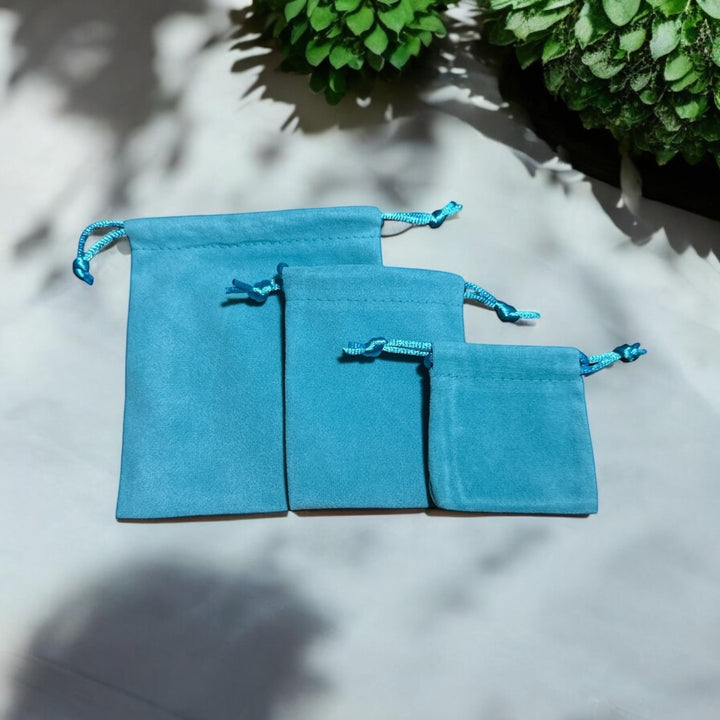 Blue Velvet Drawstring Pouch - BOX FOR BRITAIN