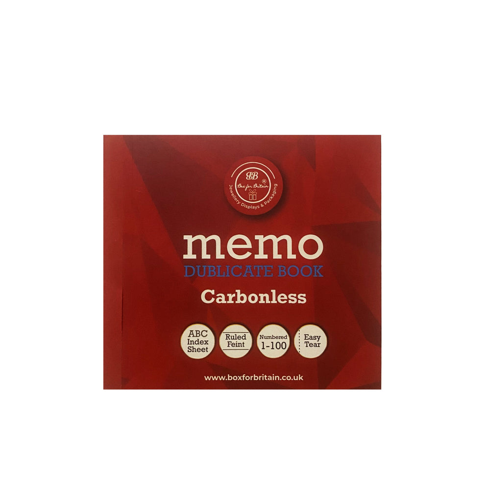 Carbonless Duplicate Memo Book - Numbered 1-100 with index sheet.110*123mm - BOX FOR BRITAIN