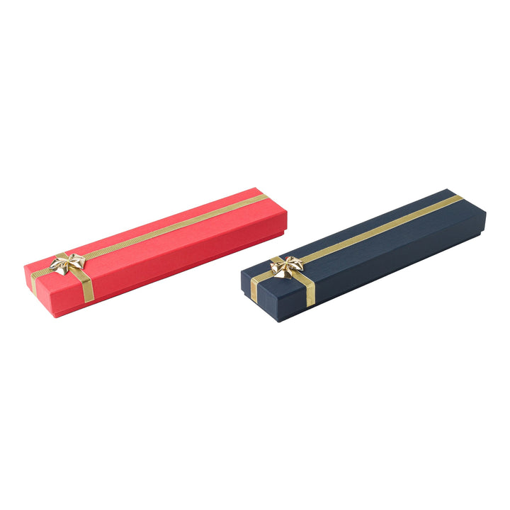 CHAIN BOX IN RED WITH GOLD RIBBON AND BOW - BOX FOR BRITAIN