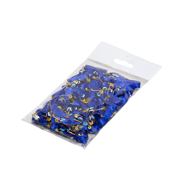 Evil Eye Ribbon and Safety Pin Blue - BOX FOR BRITAIN