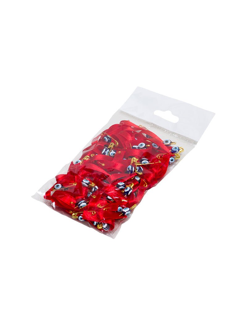 Evil Eye Ribbon and Safety Pin Red - BOX FOR BRITAIN