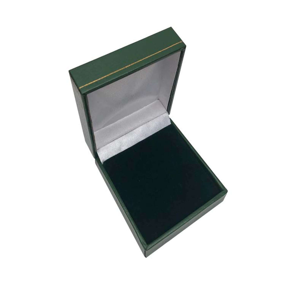 Leatherette Pendant Box Green, open