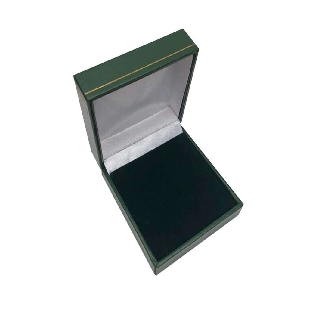 Leatherette Pendant Box Green, open