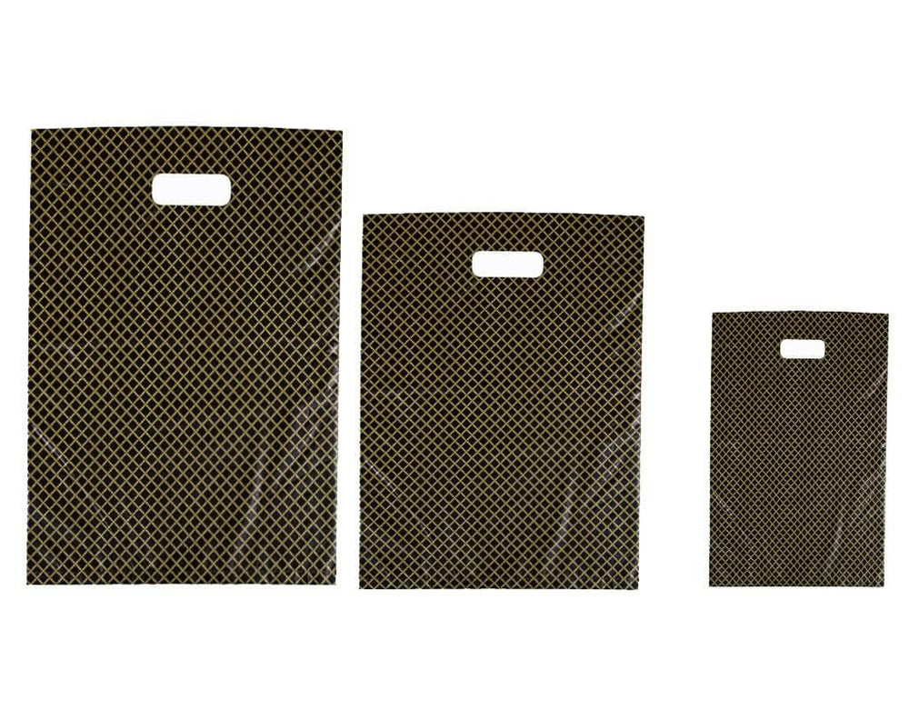 Large Plastic Carrier Bags, shown in different sizes