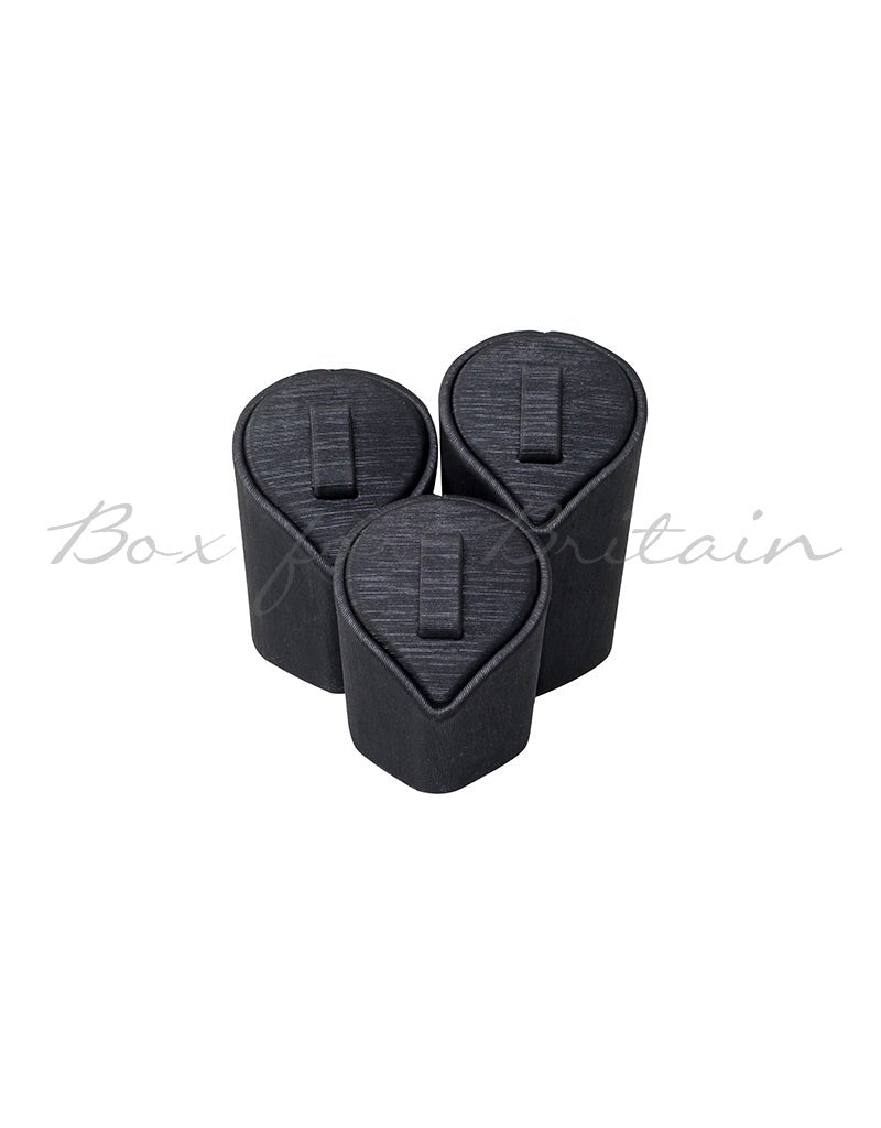 Leatherette 3 Tier Heart Shape Ring Display - BOX FOR BRITAIN