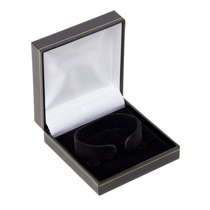 Leatherette C-Clip Bangle Box Black - BOX FOR BRITAIN