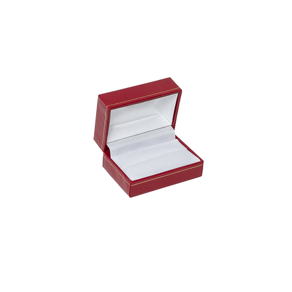Leatherette Cufflink Double Ring Box Red - BOX FOR BRITAIN