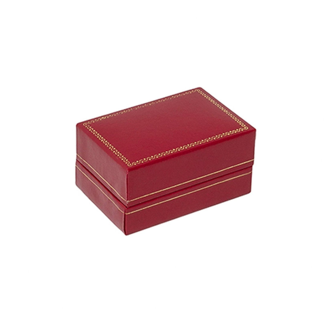 Leatherette Cufflink Double Ring Box Red - BOX FOR BRITAIN