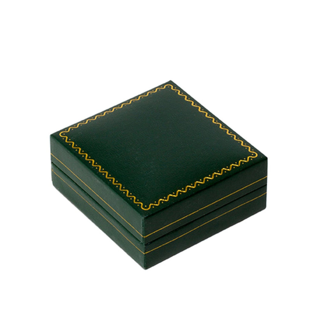 Leatherette Earring Box Green - BOX FOR BRITAIN