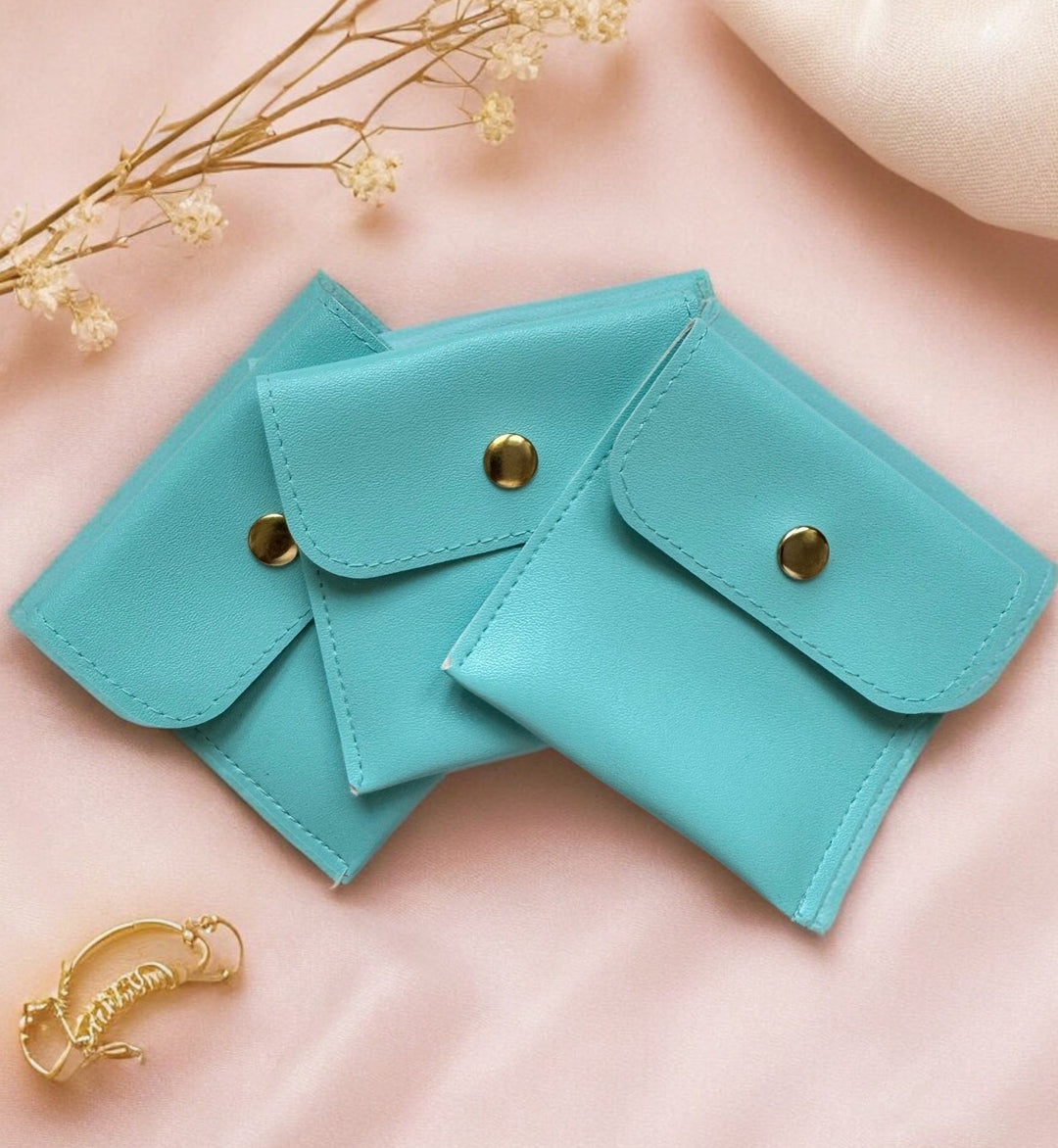 Leatherette jewellery pouch with snap button Wedding Ring Case Coin Holder - BOX FOR BRITAIN