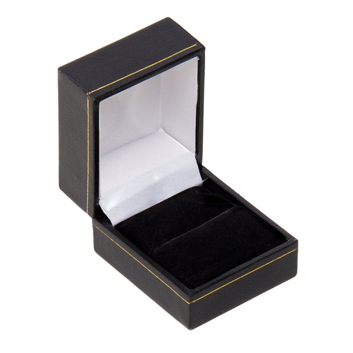 Leatherette Ring Box Black - BOX FOR BRITAIN