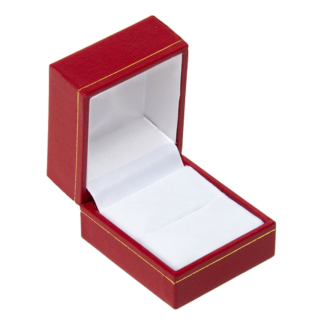 Leatherette Ring Box Red - BOX FOR BRITAIN