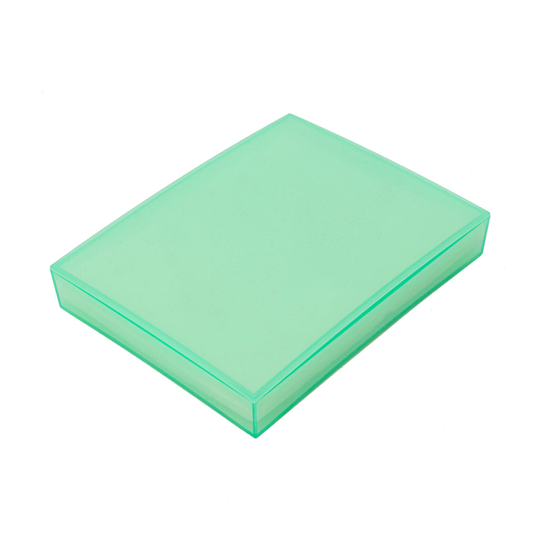 Lift off Lid Aqua Plastic Necklace Box - BOX FOR BRITAIN