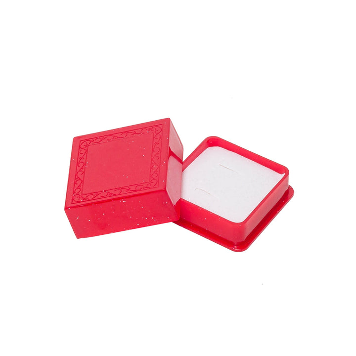 Lift off Lid Red Plastic Ring Box - BOX FOR BRITAIN