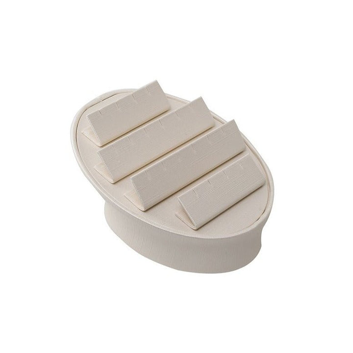 Multiple Earring Display Stand Oval Cream Leatherette - BOX FOR BRITAIN