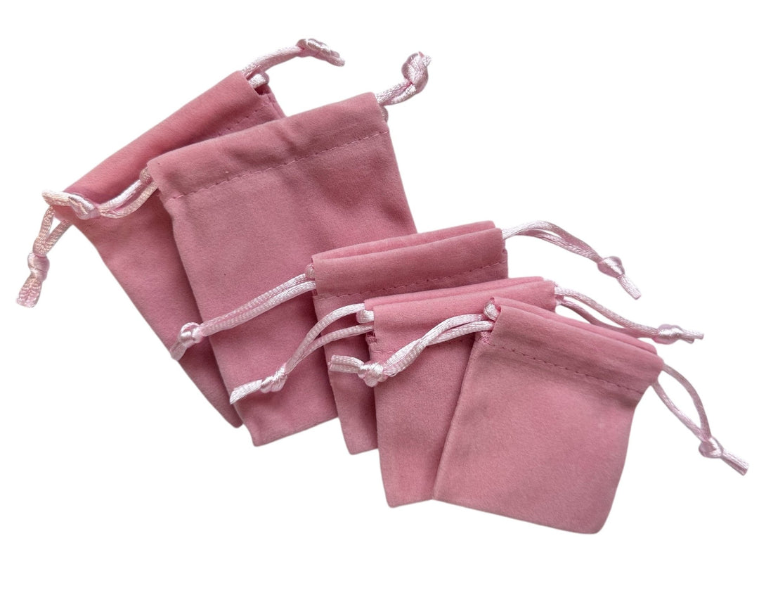 Pink Velvet Drawstring Pouch - BOX FOR BRITAIN