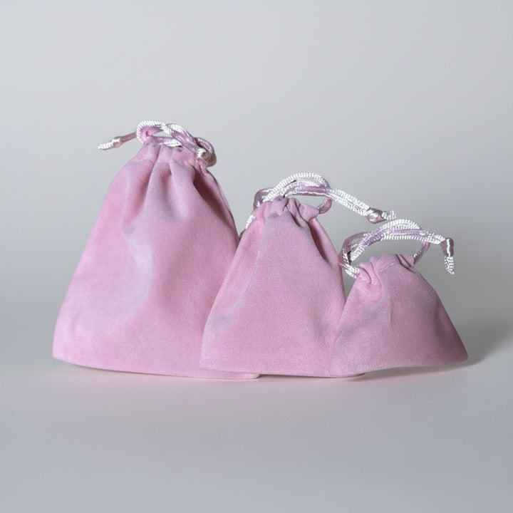 Pink Velvet Drawstring Pouch - BOX FOR BRITAIN
