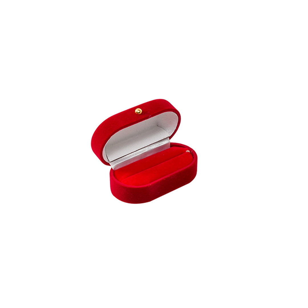 Red Velvet Double Ring Box Red/white - BOX FOR BRITAIN