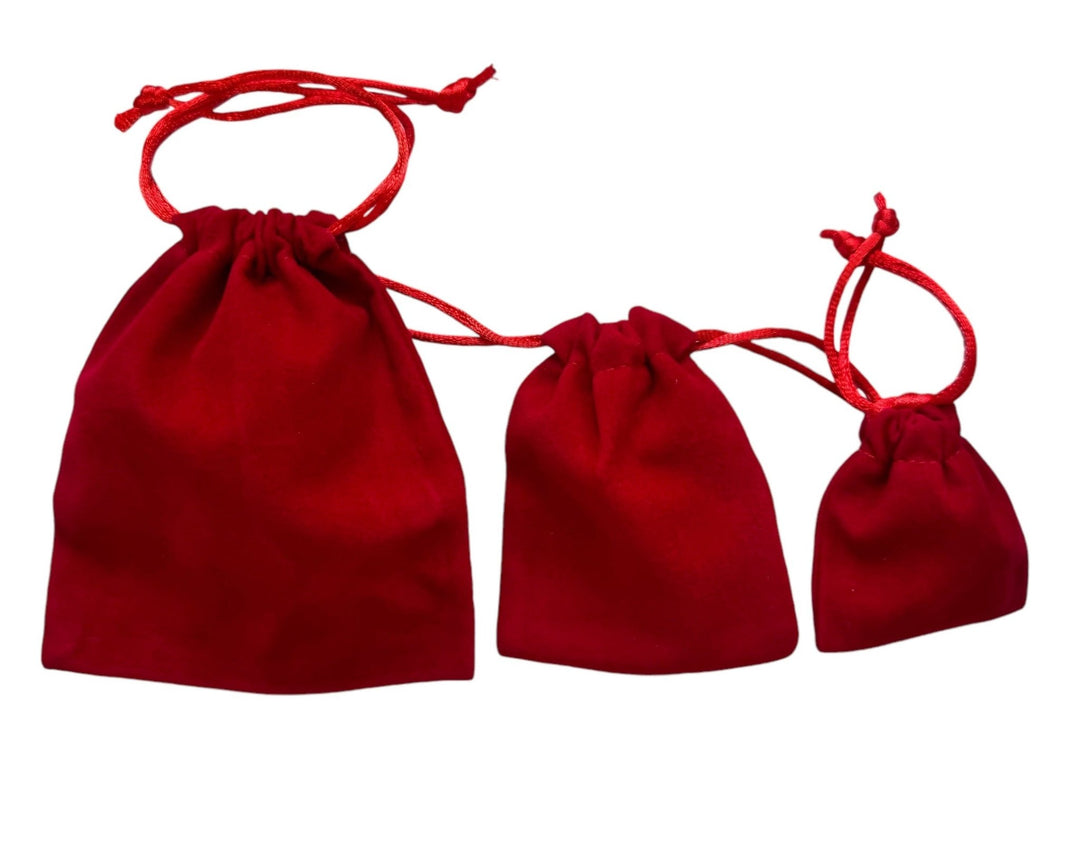 Red Velvet Drawstring Pouch - BOX FOR BRITAIN