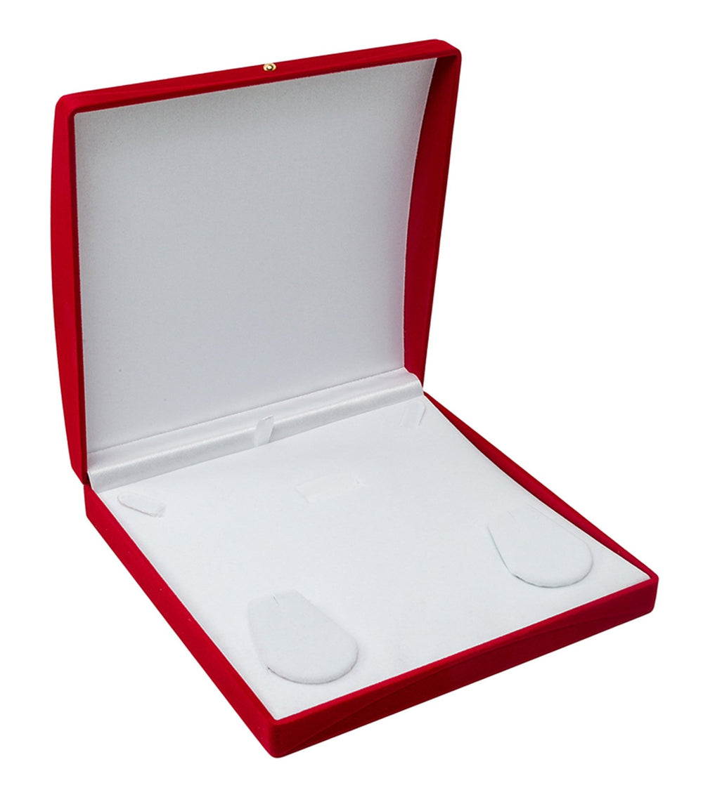 Red Velvet Flock Necklace, Full Set Box - BOX FOR BRITAIN