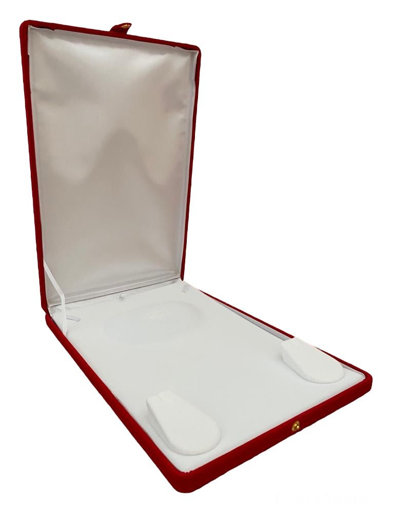 Red Velvet Flock Necklace, Full Set Box X Large - BOX FOR BRITAIN