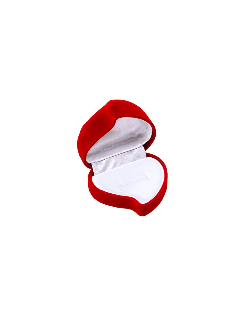 Red Velvet Heart with Rose Ring Box - BOX FOR BRITAIN