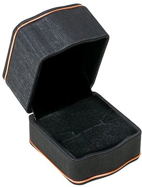 Rose Gold Trim Ring Box Black - BOX FOR BRITAIN