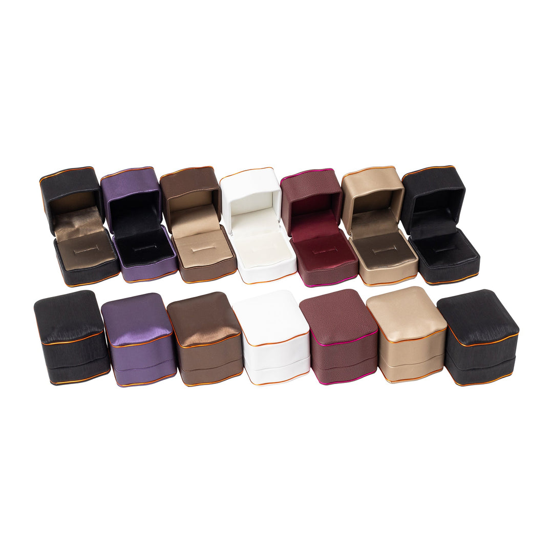 Rose Gold Trim Ring Box Black/Brown - BOX FOR BRITAIN