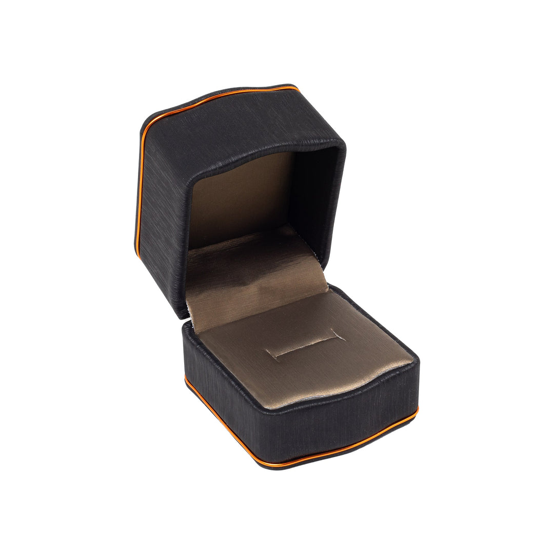 Rose Gold Trim Ring Box Black/Brown - BOX FOR BRITAIN