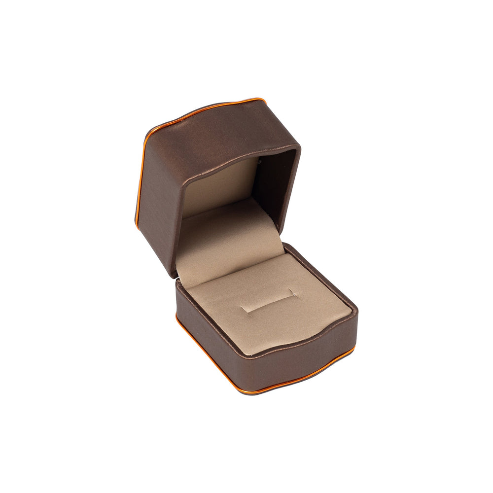 Rose Gold Trim Ring Box Brown - BOX FOR BRITAIN