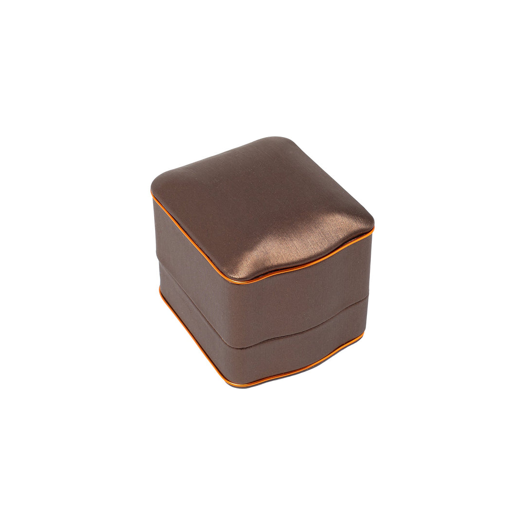 Rose Gold Trim Ring Box Brown - BOX FOR BRITAIN