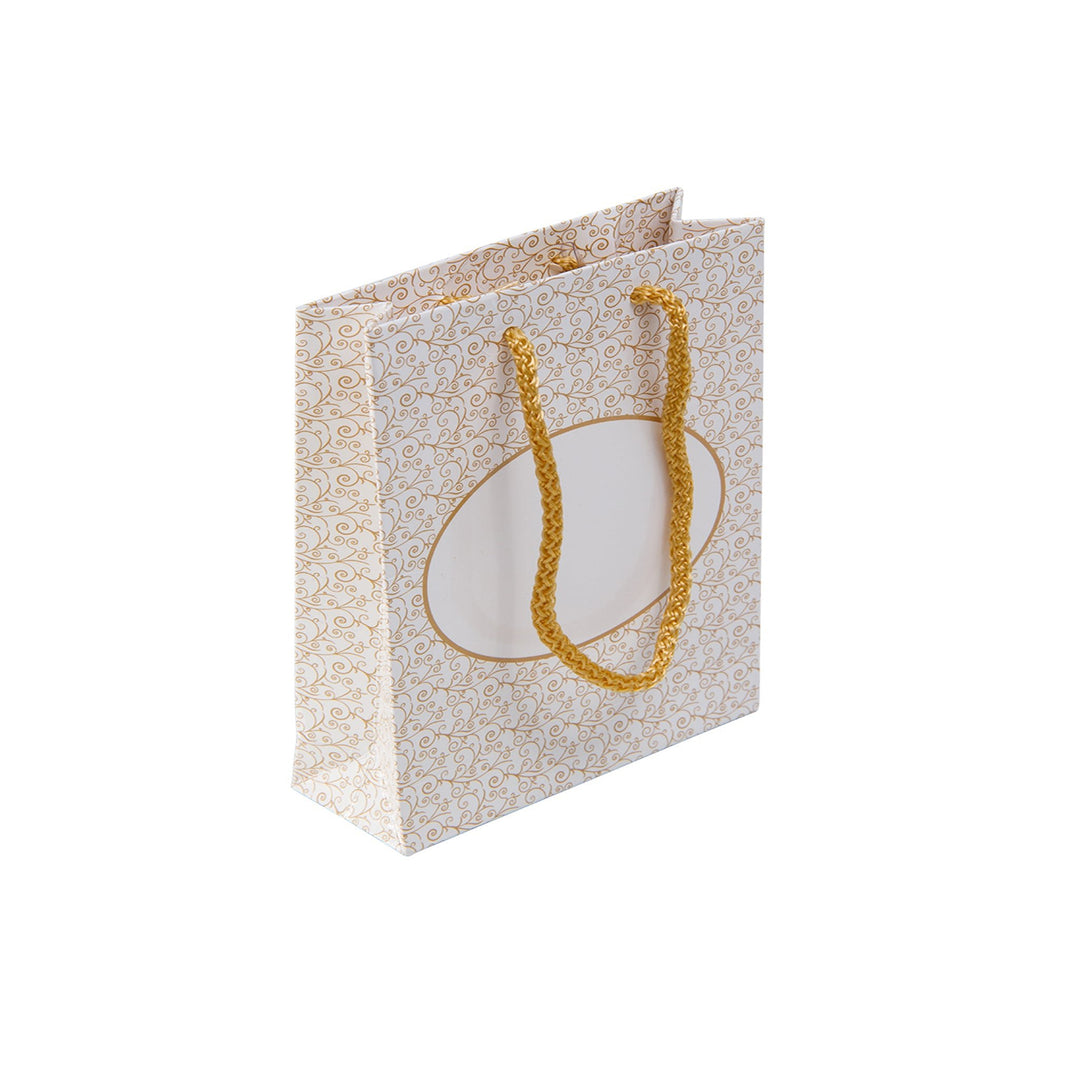 White and Gold Ivy Paper Bag Large - BOX FOR BRITAIN