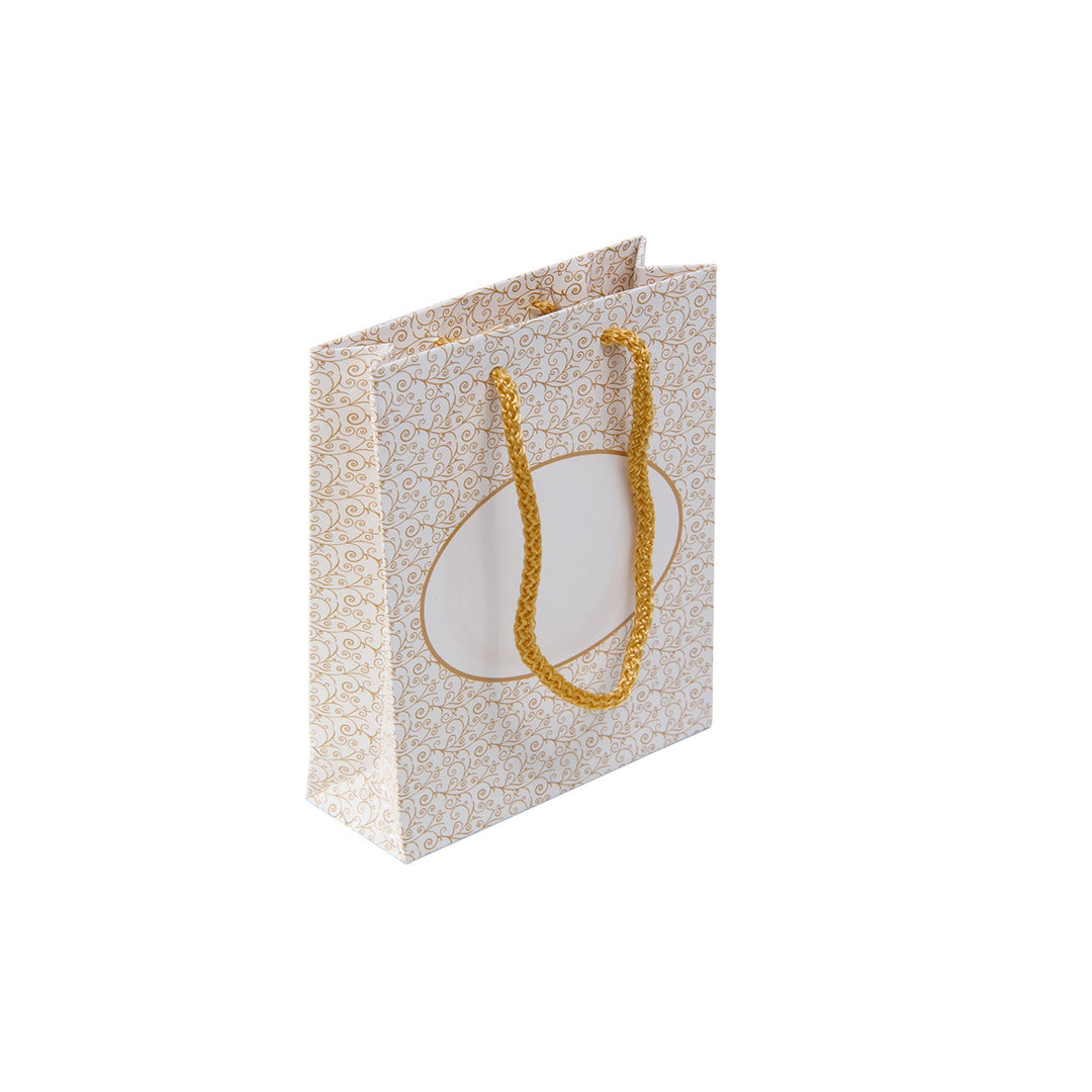White and Gold Ivy Paper Bag Small - BOX FOR BRITAIN