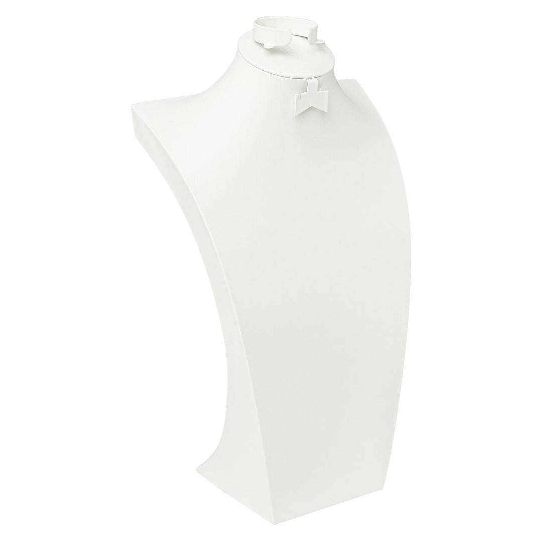 White Leatherette Wide Bust with Earring and Bangle insert 6 sizes - BOX FOR BRITAIN