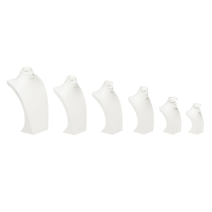 White Leatherette Wide Bust with Earring and Bangle insert 6 sizes - BOX FOR BRITAIN