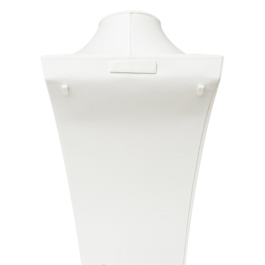 White Leatherette Wide Bust with Earring and Ring insert 6 sizes - BOX FOR BRITAIN